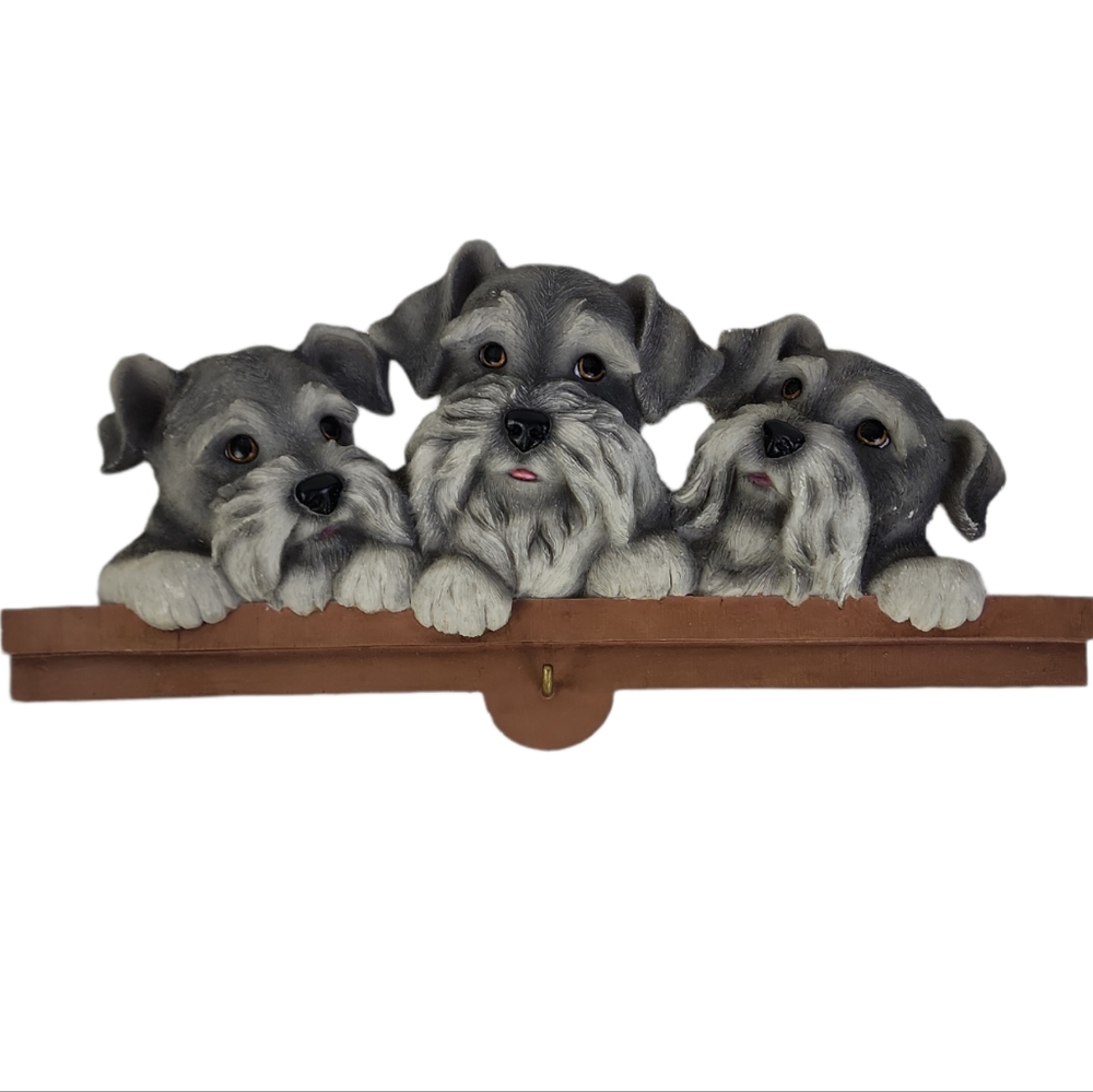 Dog Trio Leash Holder Key Rack Wall Mounted Breakable